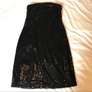 The Limited Black sequin strapless cocktail dress